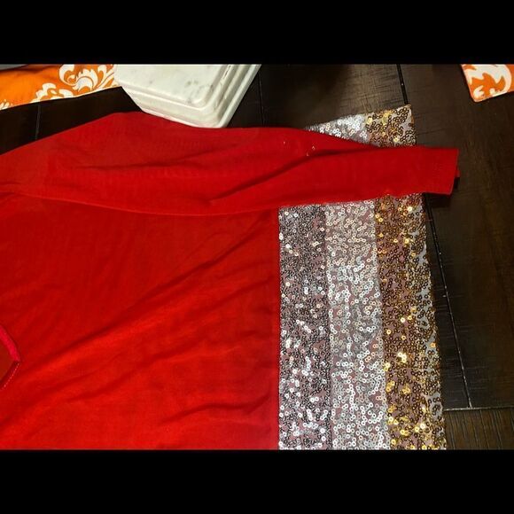 Sequin Mesh V-Neck Long Sleeve Top - Picture 5 of 7